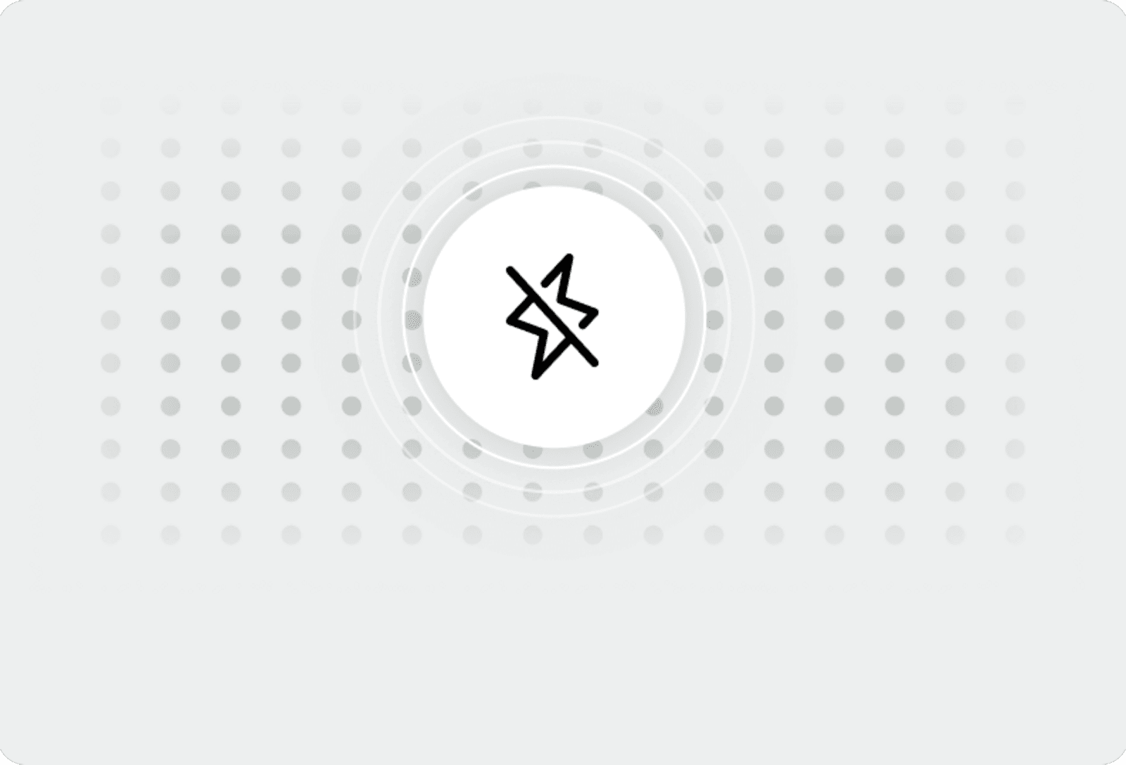 Ein durchgestrichenes Zeichen für Strom, das einen Kurzschluss symbolisieren soll.