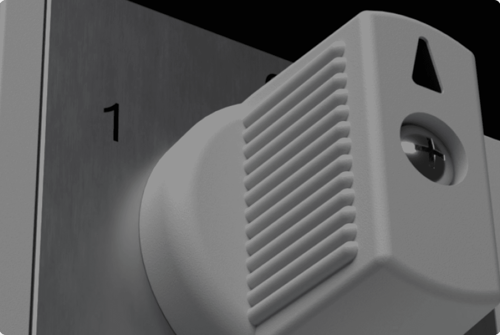 Ein Nockenschalter, in einem Closeup