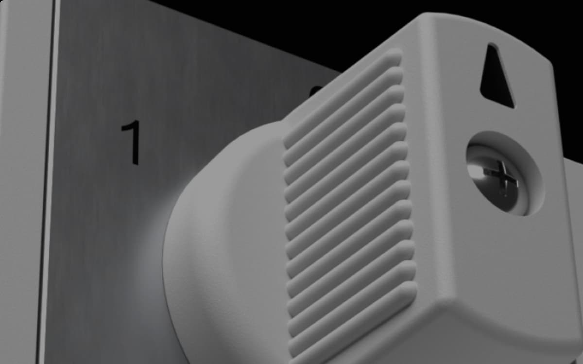 Ein Nockenschalter, in einem Closeup