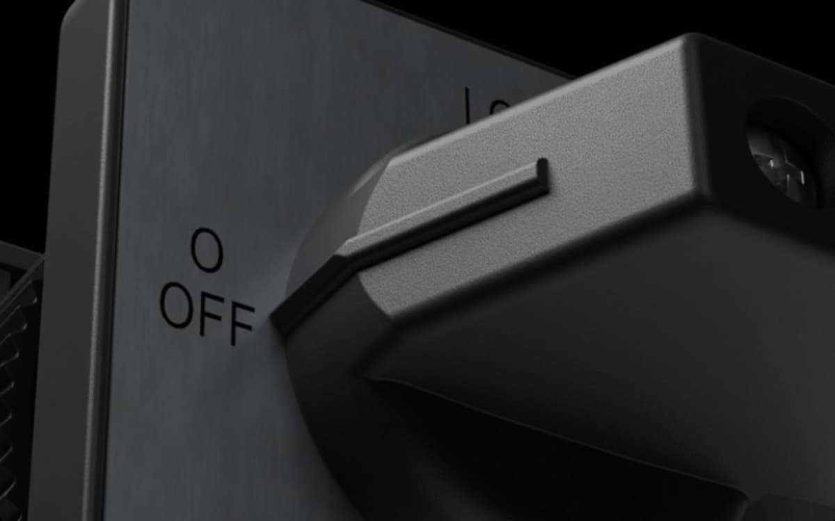 Ein Lasttrennschalter im Closeup